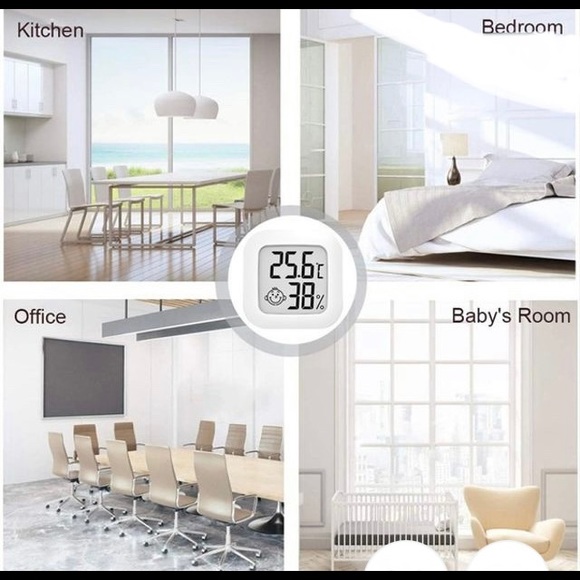 Mini Thermometer (Celsius) and Hygrometer for Indoors Multi-Function White - Picture 3 of 11